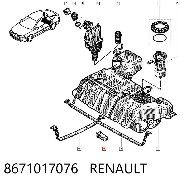 Filtr paliwa 8671017076 Renault (RVI)