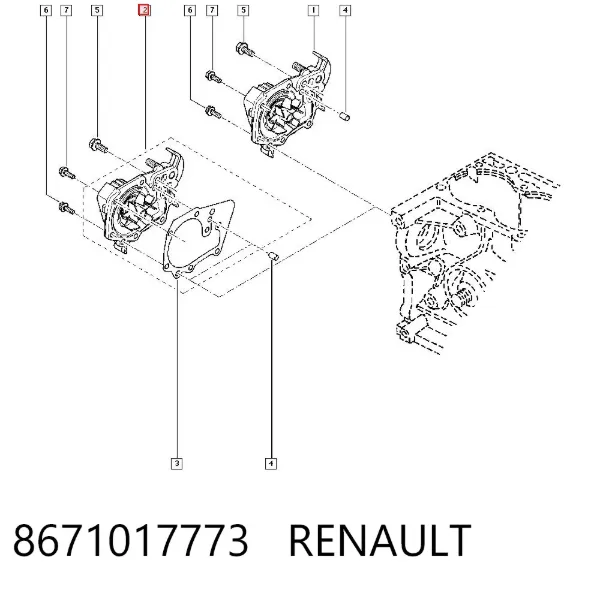 Pompa chłodząca wodna 8671017773 Renault (RVI)
