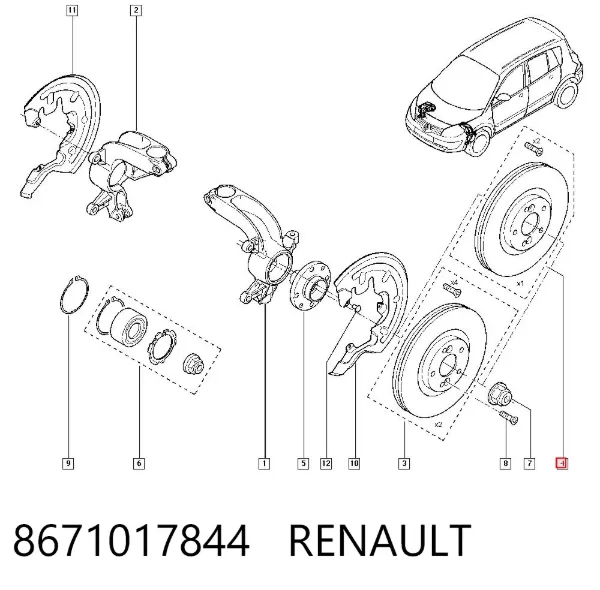 Tarcza hamulcowa przednia 8671017844 Renault (RVI)