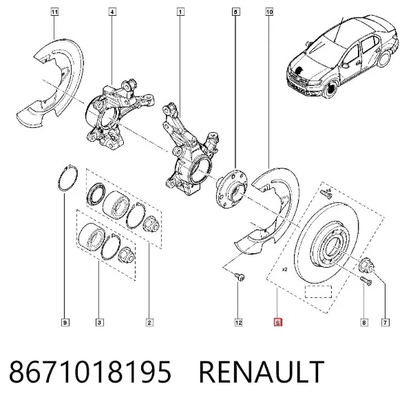 Tarcza hamulcowa przednia 8671018195 Renault (RVI)