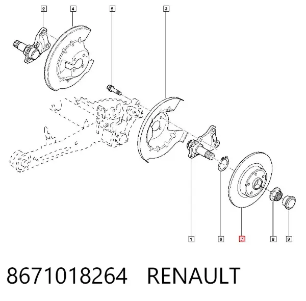 Tarcza hamulcowa tylna 8671018264 Renault (RVI)