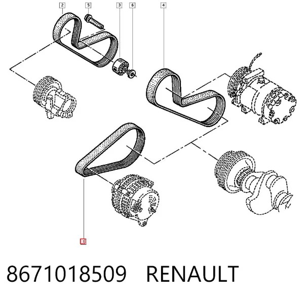 Pas napędowy mechanizmów 8671018509 Renault (RVI)