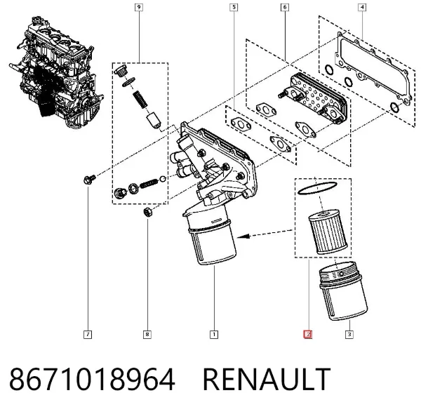 Filtr oleju 8671018964 Renault (RVI)