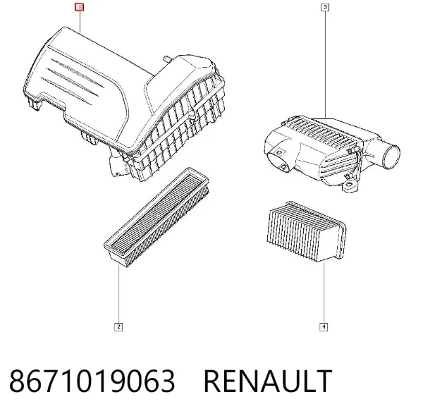 Filtr powietrza 8671019063 Renault (RVI)
