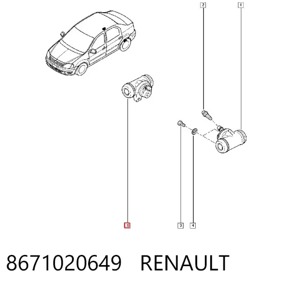 Cylinder hamulcowy roboczy tylny 8671020649 Renault (RVI)