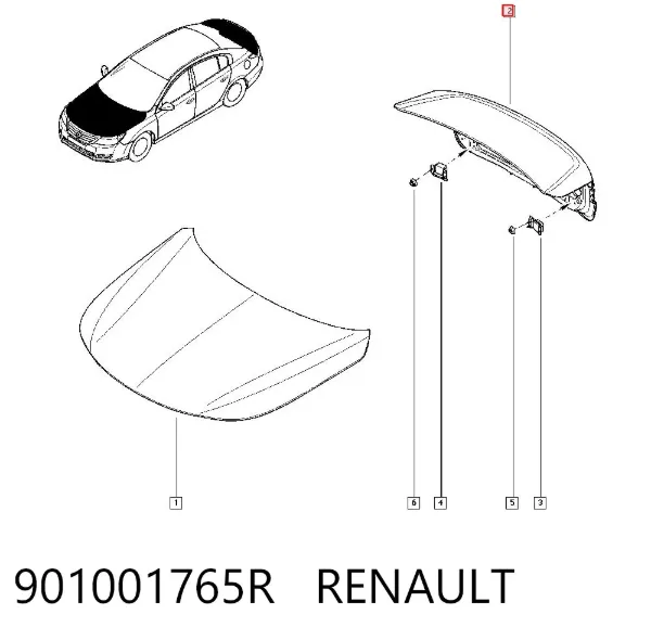 Klapa bagażnika 901001765R Renault (RVI)