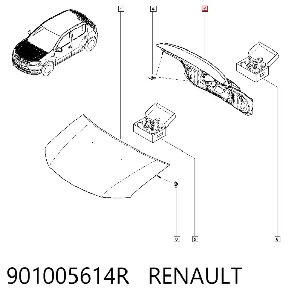 Drzwi tylne (bagażnika 3/5) 901005614R Renault (RVI)