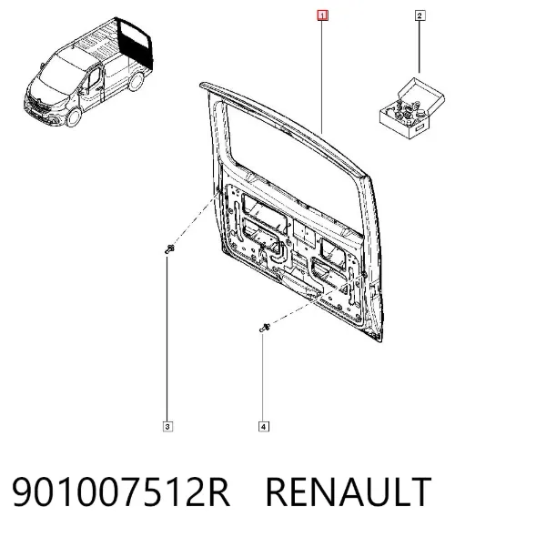 Drzwi tylne (bagażnika 3/5) 901007512R Renault (RVI)