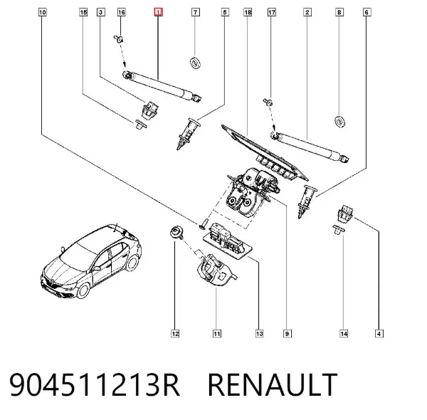 Amortyzator klapy bagażnika (3/5 drzwi-tylnych) 904511213R Renault (RVI)