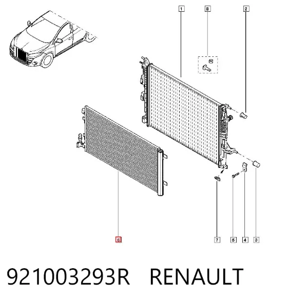 Chłodnica klimatyzacji 921003293R Renault (RVI)