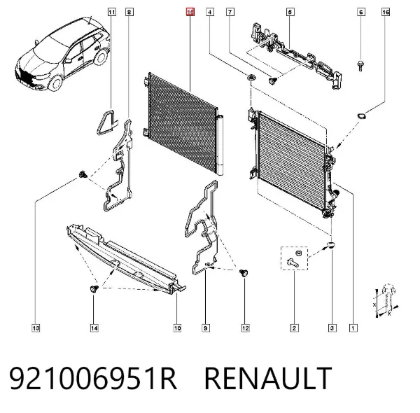 Chłodnica klimatyzacji 921006951R Renault (RVI)