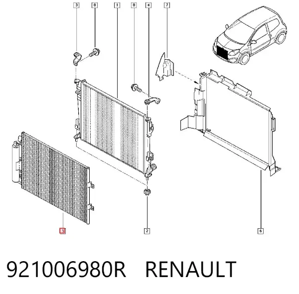 Chłodnica klimatyzacji 921006980R Renault (RVI)