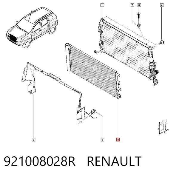 Chłodnica klimatyzacji 921008028R Renault (RVI)