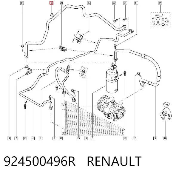 Przewód klimatyzacji, od osuszacza do parownika 924500496R Renault (RVI)