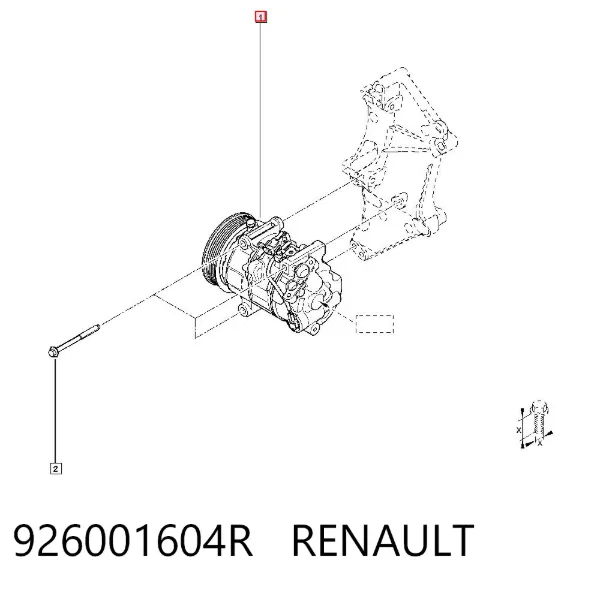 Sprężarka klimatyzacji 926001604R Renault (RVI)
