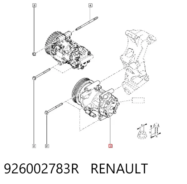 Sprężarka klimatyzacji 926002783R Renault (RVI)