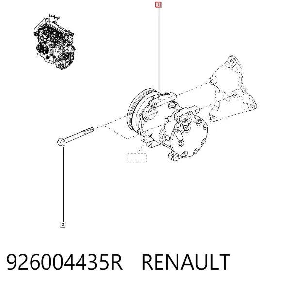Sprężarka klimatyzacji 926004435R Renault (RVI)