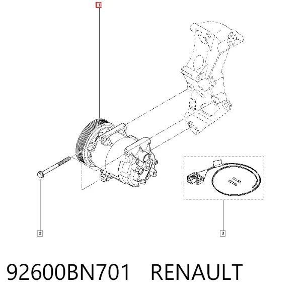 Sprężarka klimatyzacji 92600BN701 Renault (RVI)