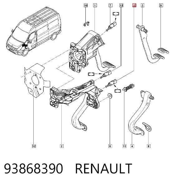 Czujnik włączania sprzęgła 93868390 Renault (RVI)