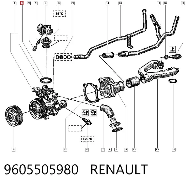 Uszczelka termostatu Peugeot 405 I