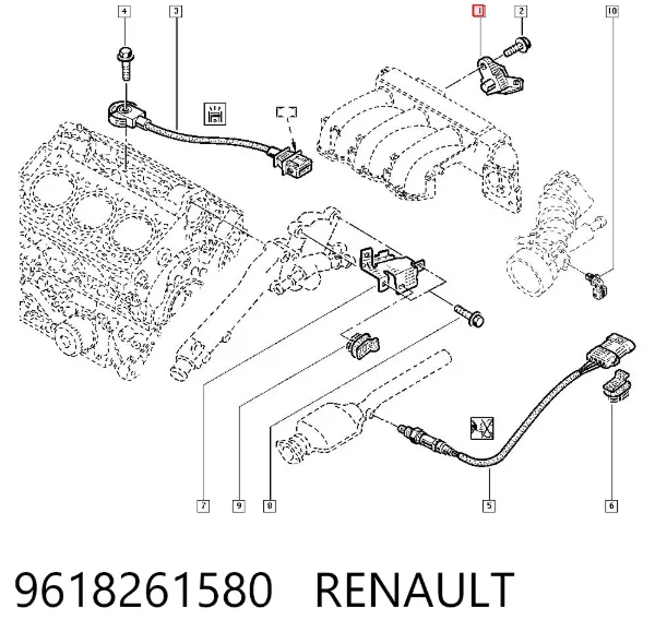 Czujnik ciśnienia w kolektorze ssącym, MAP 9618261580 Renault (RVI)