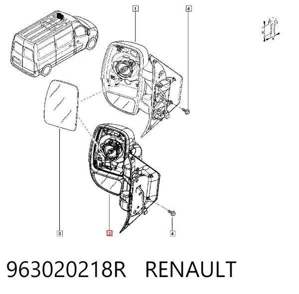 Lusterko wsteczne lewe 963020218R Renault (RVI)