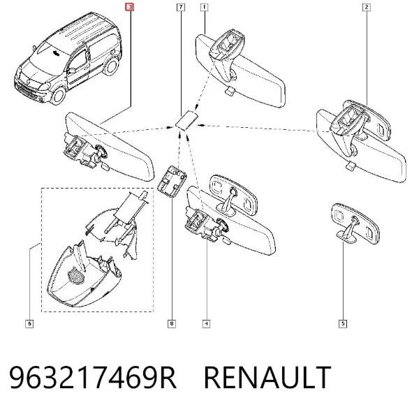 Lusterko wewnętrzne Dacia Duster HM