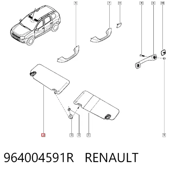 Osłona przeciwsłoneczna Renault DUSTER II