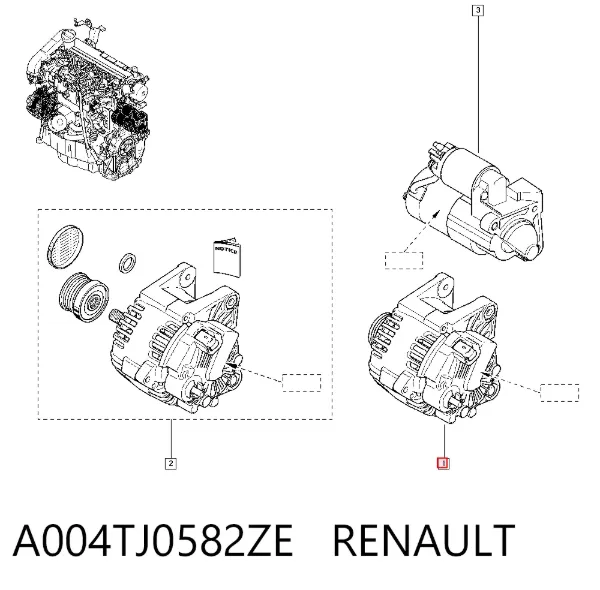 Alternator A004TJ0582ZE Renault (RVI)