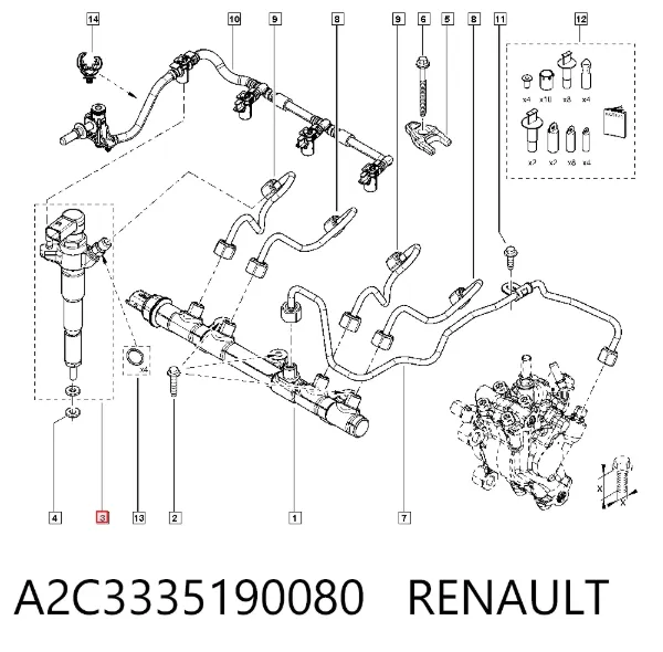 Wtryskiwacz paliwa A2C3335190080 Renault (RVI)