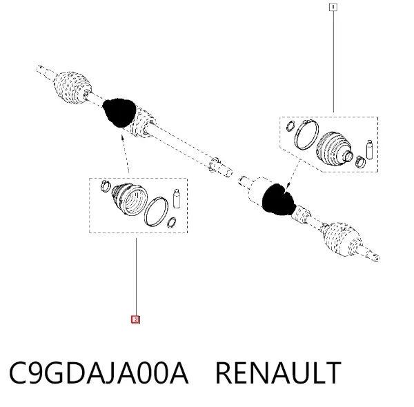 Osłona przegubu homokinetycznego półosi przedniej wewnętrzna C9GDAJA00A Renault (RVI)
