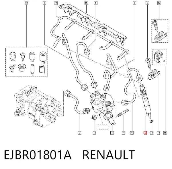 Wtryskiwacz paliwa EJBR01801A Renault (RVI)