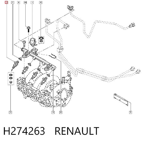 Wtryskiwacz paliwa H274263 Renault (RVI)