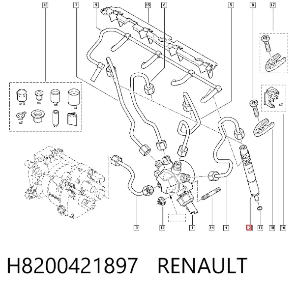 Wtryskiwacz paliwa H8200421897 Renault (RVI)