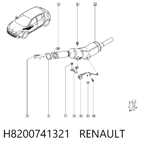 Czujnik ciśnienia spalin H8200741321 Renault (RVI)
