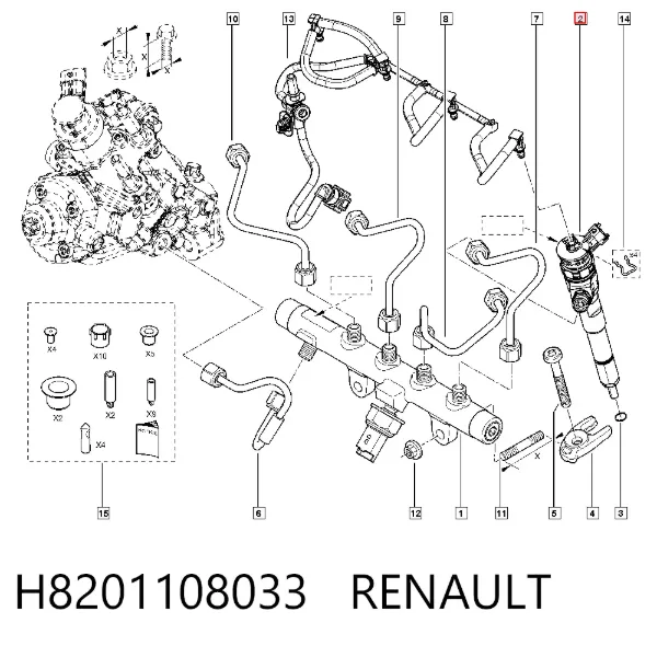 Wtryskiwacz paliwa H8201108033 Renault (RVI)