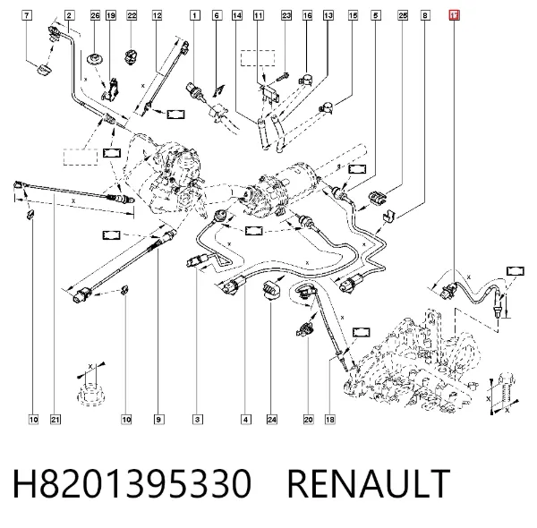 Sonda lambda czujnik tlenu przed katalizatorem H8201395330 Renault (RVI)