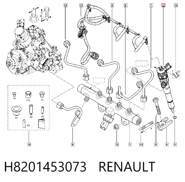 Wtryskiwacz paliwa H8201453073 Renault (RVI)
