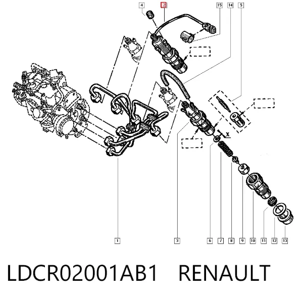 Wtryskiwacz paliwa LDCR02001AB1 Renault (RVI)
