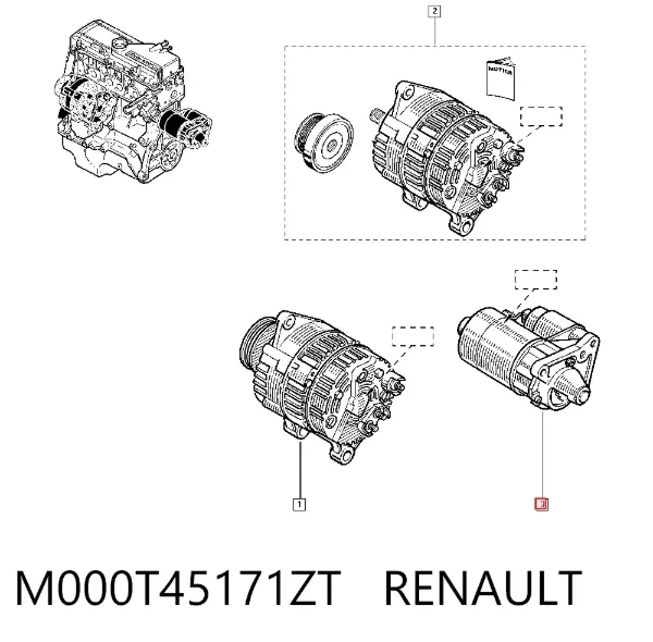 Rozrusznik M000T45171ZT Renault (RVI)