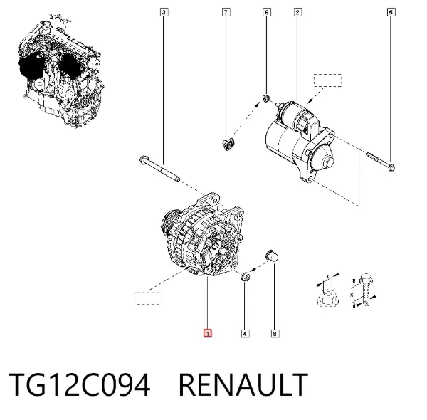 Alternator TG12C094 Renault (RVI)