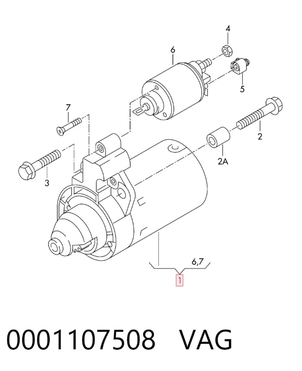 Rozrusznik 0001107508 VAG