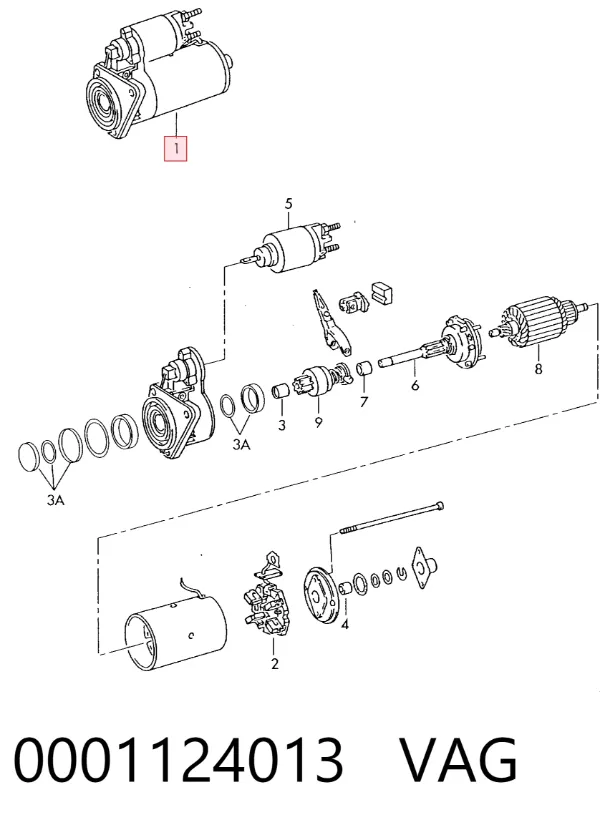 Rozrusznik 0001124013 VAG