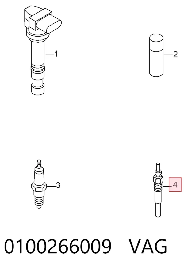 Świeca żarowa 0100266009 VAG