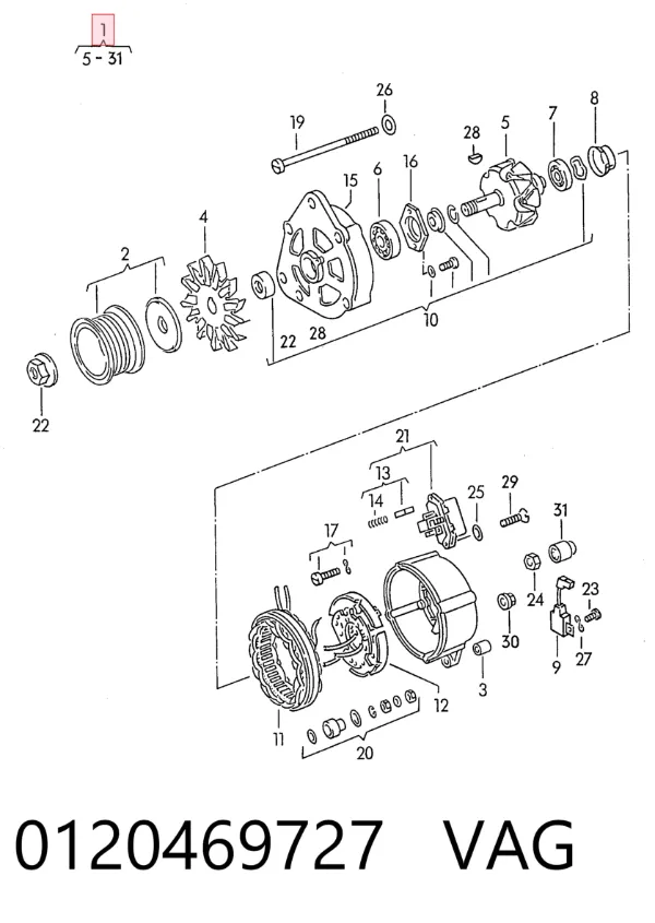 Alternator 0120469727 VAG