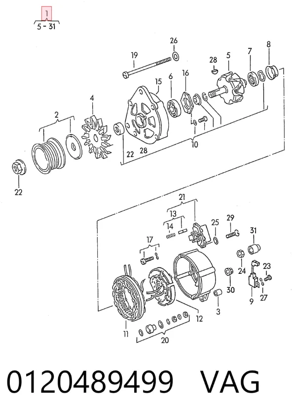 Alternator 0120489499 VAG