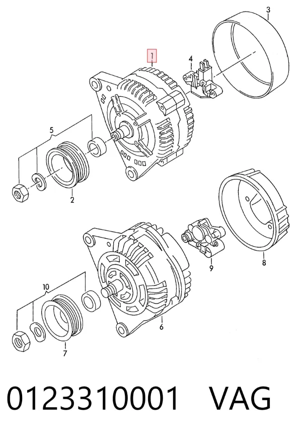 Alternator 0123310001 VAG