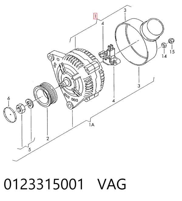 Alternator 0123315001 VAG