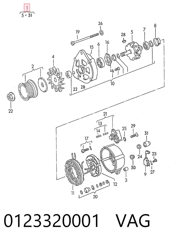 Alternator 0123320001 VAG