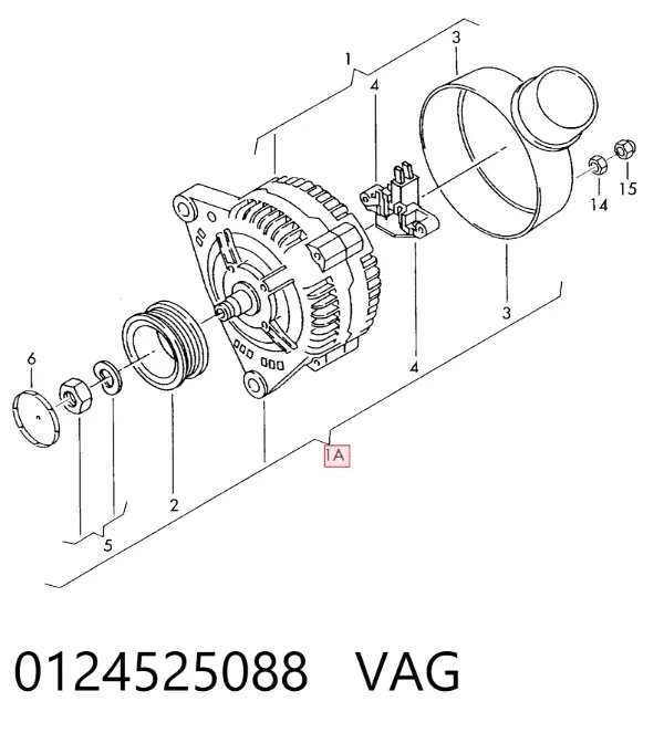 Alternator 0124525088 VAG